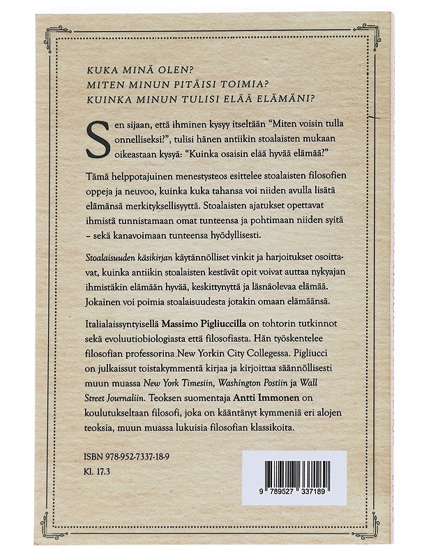 Stoalaisuuden käsikirja - Pigliucci, Massimo - Tietokirjat ja oppaat - 10105629221 - 1