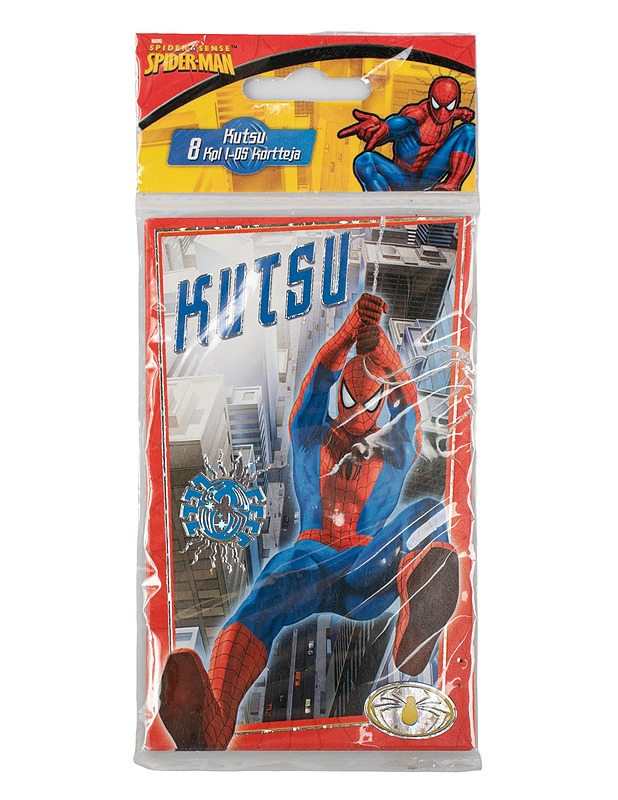 MARVEL Spiderman -kutsukortteja, 8 kpl/pkt - Askartelu - 10105629242 - 0