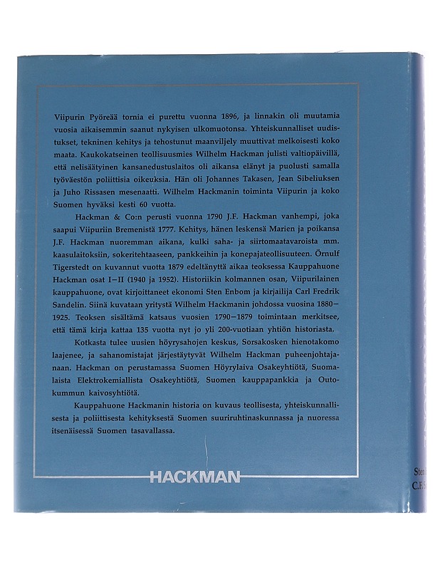 Viipurilainen kauppahuone: Hackman&co 1880-1925 - Historiakirjat - 10105629304 - 1