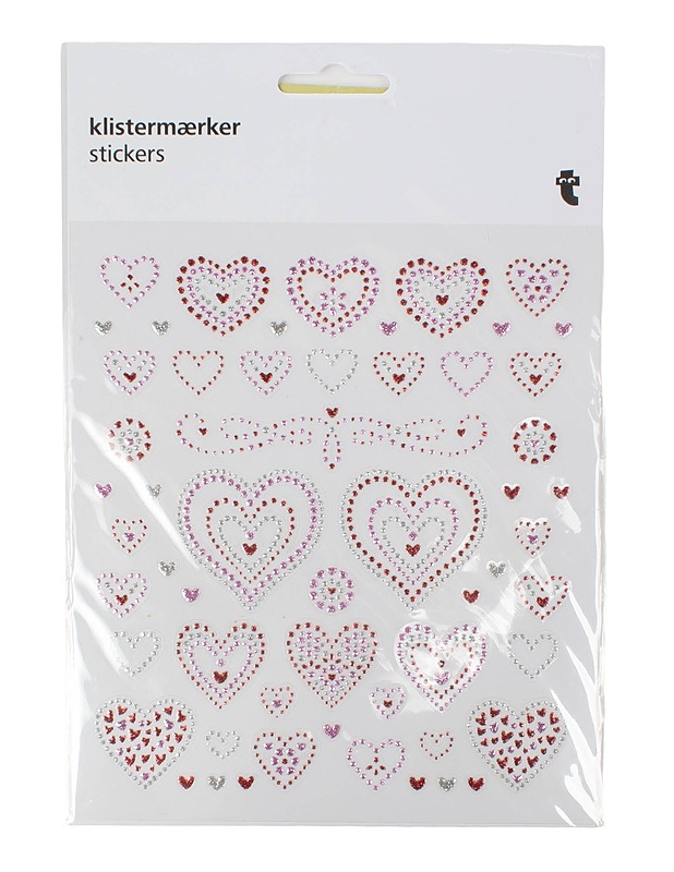 LISTERMAERKER glitter-sydän-tarra-arkki - Askartelu - 10105629340 - 0