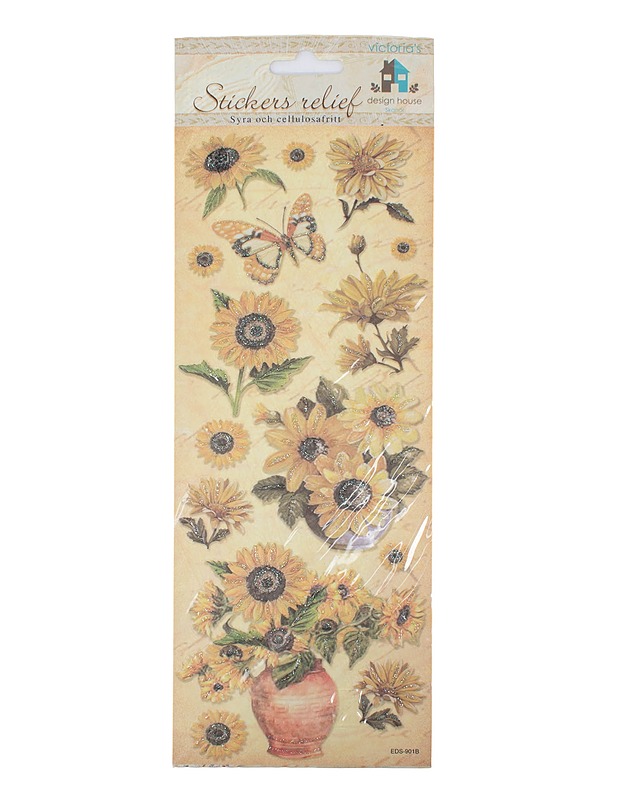 VICTORIA'S DESIGN HOUSE Sticker Relief glitter-kukka-tarra-arkki - Askartelu - 10105629352 - 0
