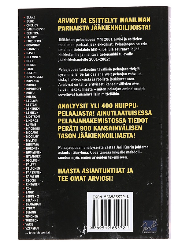 MM 2001, Jääkiekon Pelaajaopas - Tietokirjat ja oppaat - 10105629392 - 1