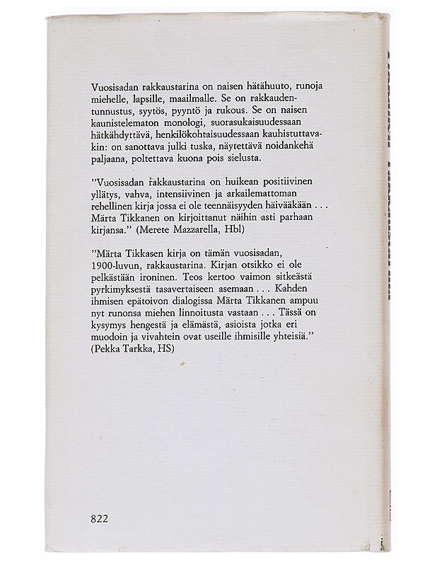 Vuosisadan rakkaustarina - Tikkanen, Märta - Romaanit ja novellit - 10105629502 - 1