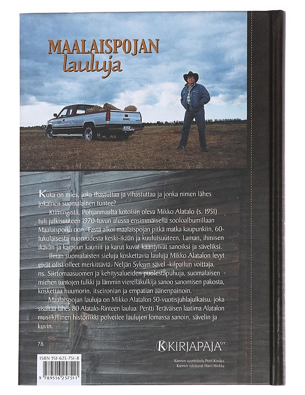 Maalaispojan lauluja - Mikko Alatalo - Kirja lahjaksi - 10105629560 - 1