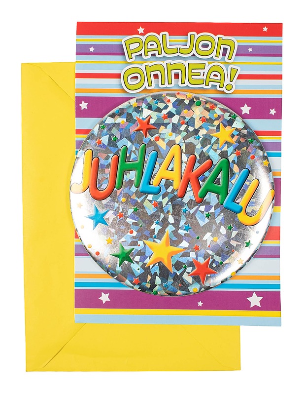 Onnittelukortti ja rintamerkki Juhlakalu - Askartelu - 10105629607 - 0