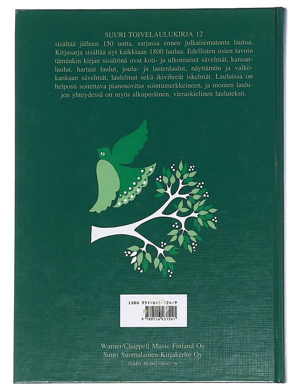 Suuri toivelaulukirja. 12 - toim. Heikki Uusitalo - Musiikki- ja elokuvakirjat - 10105629647 - 1