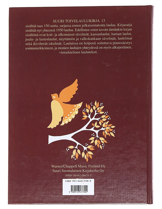 Suuri toivelaulukirja. 13 - Uusitalo, Heikki - Musiikki- ja elokuvakirjat - 10105629656 - 1