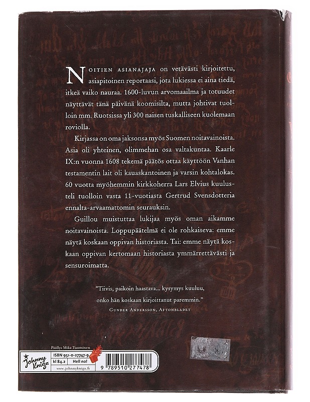 Noitien asianajaja - Guillou, Jan - Historiakirjat - 10105629945 - 1