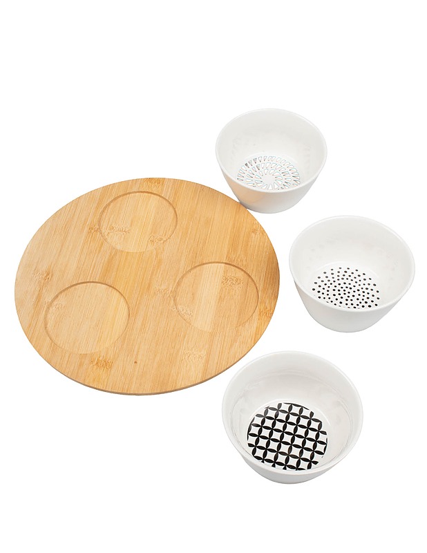 EXCELLENT HOUSEWARE tarjoilusetti, 4 osaa - Lautaset ja kulhot - 10105630003 - 1