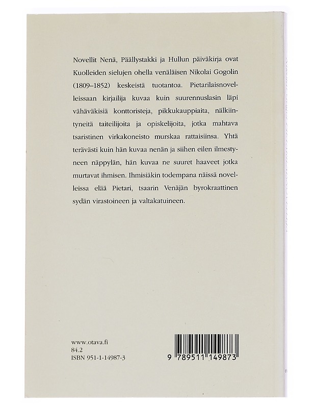 Pietarilaisnovelleja - Nikolai Gogol - Kaunokirjallisuus - 10105630057 - 1