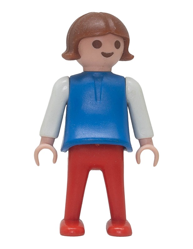 PLAYMOBIL Vintage Lapsihahmo (Sininen liivi & punaiset housut) - Lasten figuurit - 10105630105 - 0