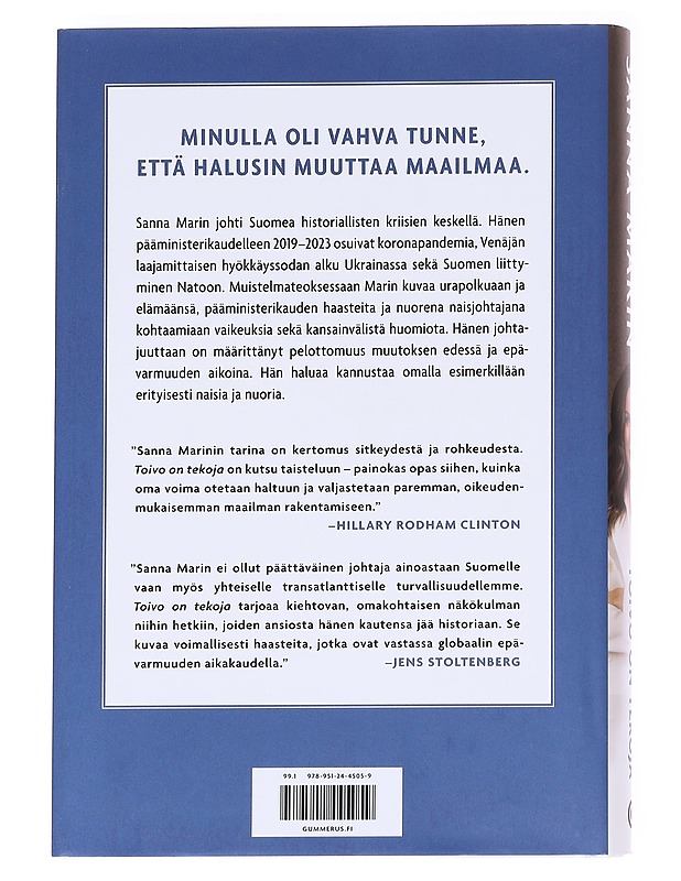 Toivo on tekoja - Marin, Sanna - Elämäkerrat ja muistelmat - 10105630146 - 1