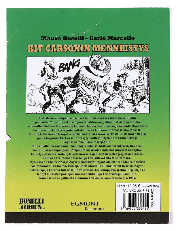 Kit Carsonin menneisyys - Boselli, Mauro - Sarjakuvat - 10105630359 - 1