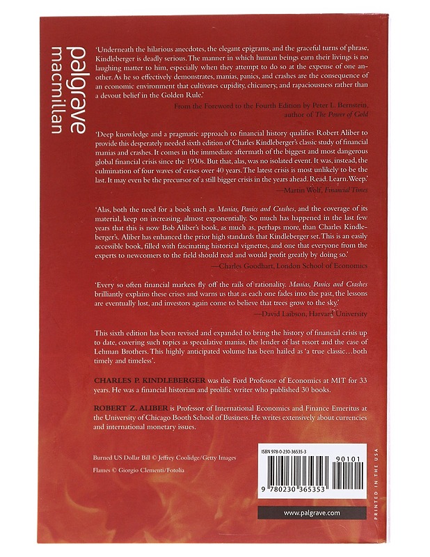 Manias, panics and crashes : a history of financial crises - Kindleberger, Charles P. - Tietokirjat - 10105630394 - 1