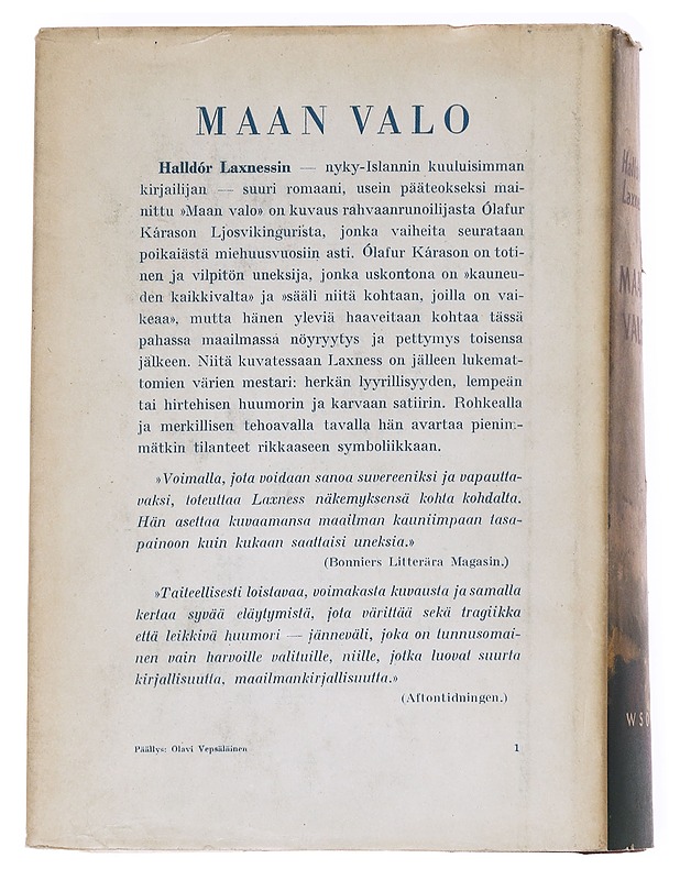 Maan valo - Halldór Laxness - Romaanit ja novellit - 10105630418 - 1