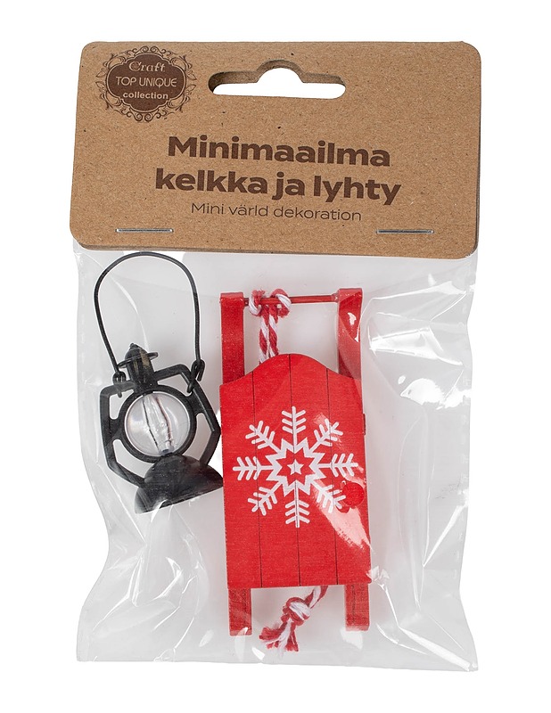 CRAFT TOP UNIQUE COLLECTION Minimaailma kelkka ja lyhty - Joulutuotteet - 10105630732 - 1