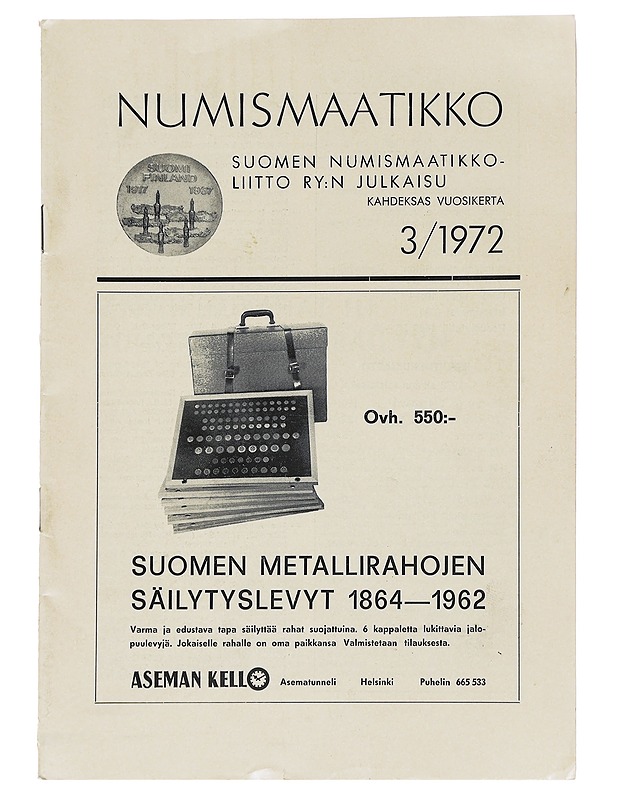 Numismaatikko N:o 3/1972 - Lehdet - 10105630825 - 0