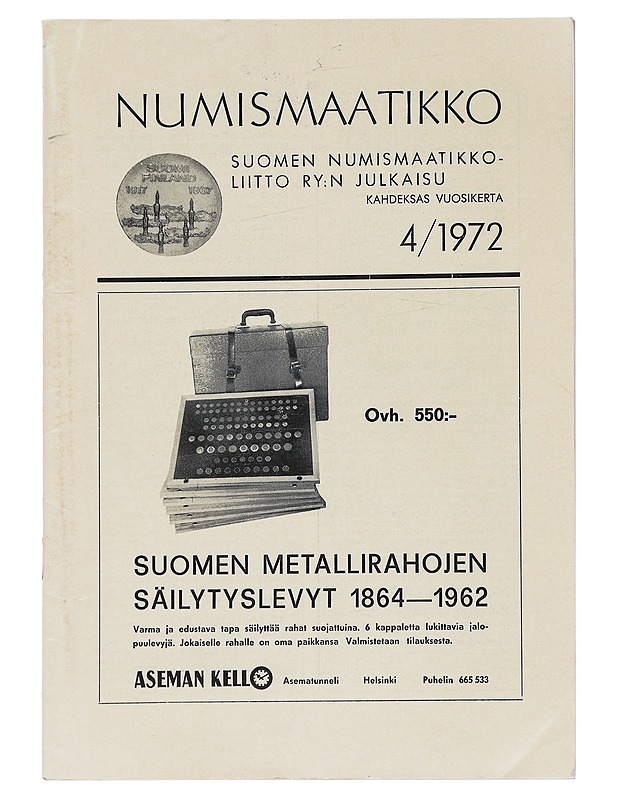Numismaatikko N:o 4/1972 - Lehdet - 10105630840 - 0