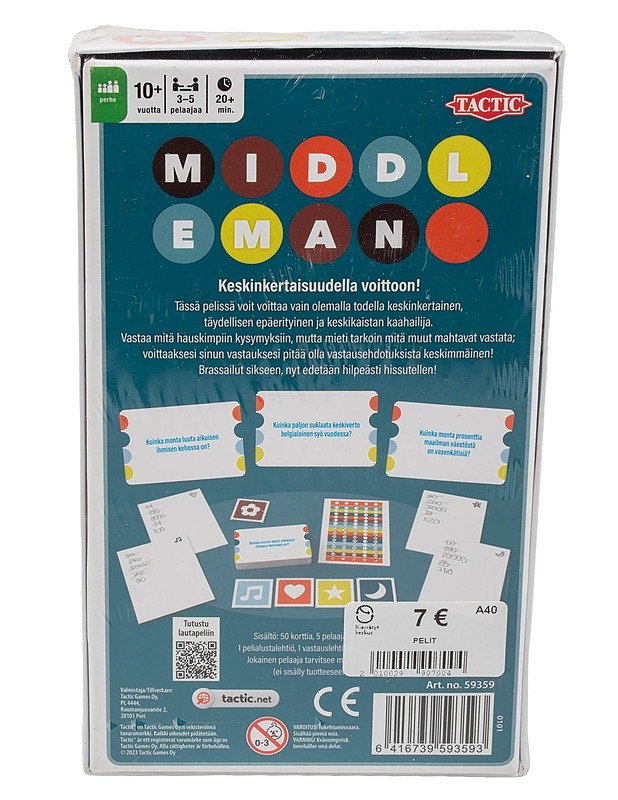 TACTIC Middle man matkapeli - Lautapelit - 10105630895 - 1