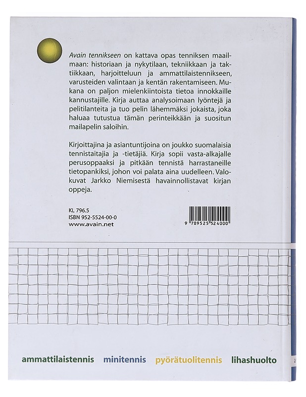 Avain tennikseen - Carlson, Anna-Riikka - Historiakirjat - 10105630927 - 1