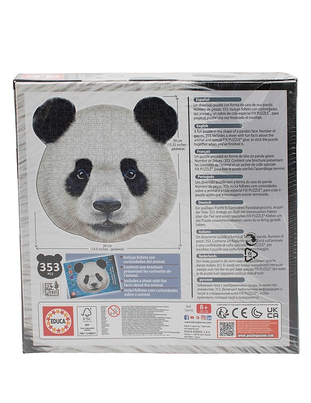 EDUCA Panda Face palapeli, 353 palaa - Palapelit - 10105630960 - 1