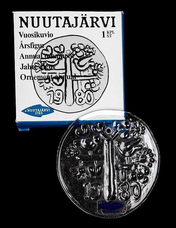 NUUTAJÄRVI Vuosikuvio 1980 lasikoriste - Joulutuotteet - 10105631001 - 0
