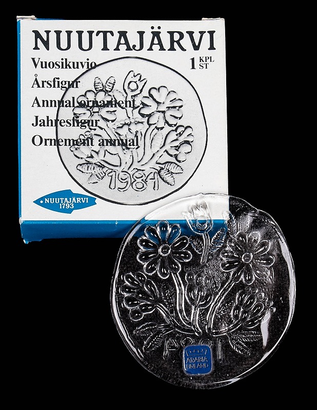 NUUTAJÄRVI Vuosikuvio 1984 lasikoriste - Joulutuotteet - 10105631013 - 0