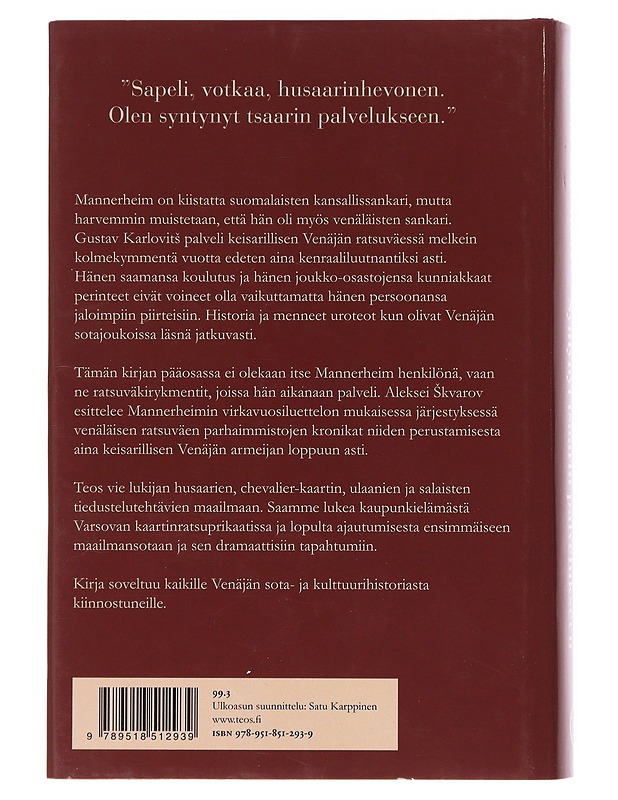 Kenraaliluutnantti Mannerheim  - Skvarov, Aleksei - Elämäkerrat ja muistelmat - 10105631130 - 1