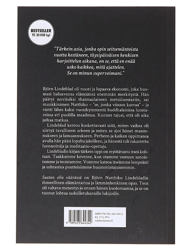 Saatan olla väärässä - Lindeblad, Björn Natthiko - Elämäkerrat ja muistelmat - 10105631561 - 1