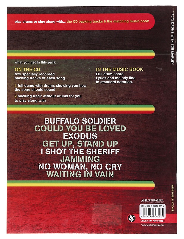 Play drums with Bob Marley - Marley, Bob - Musiikki- ja elokuvakirjat - 10105631874 - 1