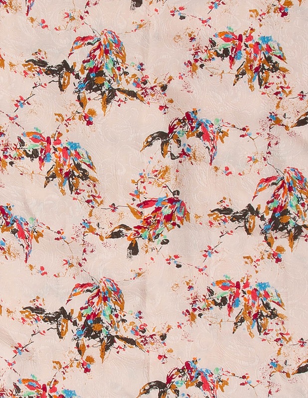 Kohokuvioitu silkkikangas, 118x250 cm - Kankaat - 10105631879 - 1