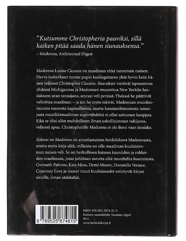 Siskoni on Madonna - Ciccone, Christopher - Elämäkerrat ja muistelmat - 10105631989 - 1