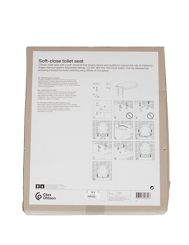 CLAS OHLSON -pehmeästi sulkeutuva WC-istuimen kansi - Rakennustarvikkeet - 10105632176 - 1