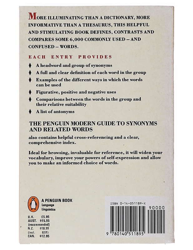 The Penguin modern guide to synonyms and related words - Hayakawa, Samuel Ichlye - Tietokirjat ja oppaat - 10105632339 - 1