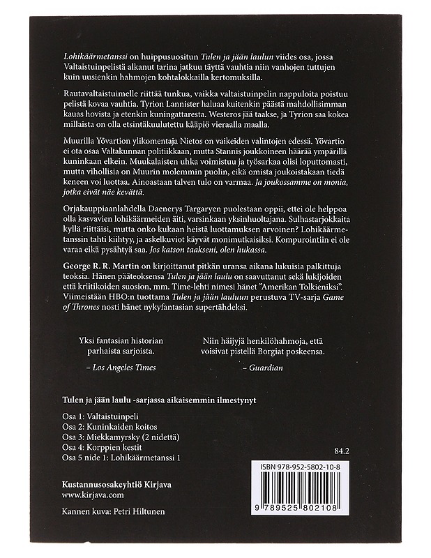 Lohikäärmetanssi  2 - Martin, George R. R. - Fantasia- ja scifi - 10105632341 - 1