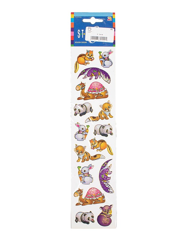 STICKERS kultareuna eläin- ja nalletarra-arkki - Askartelu - 10105632348 - 1