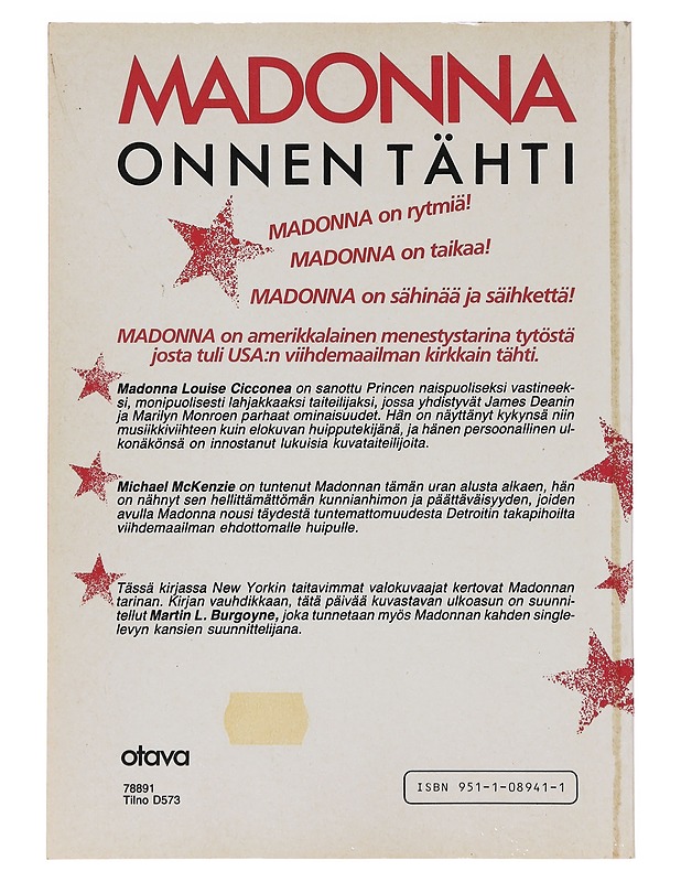 Madonna : onnen tähti - Michael McKenzie - Elämäkerrat ja muistelmat - 10105632499 - 1