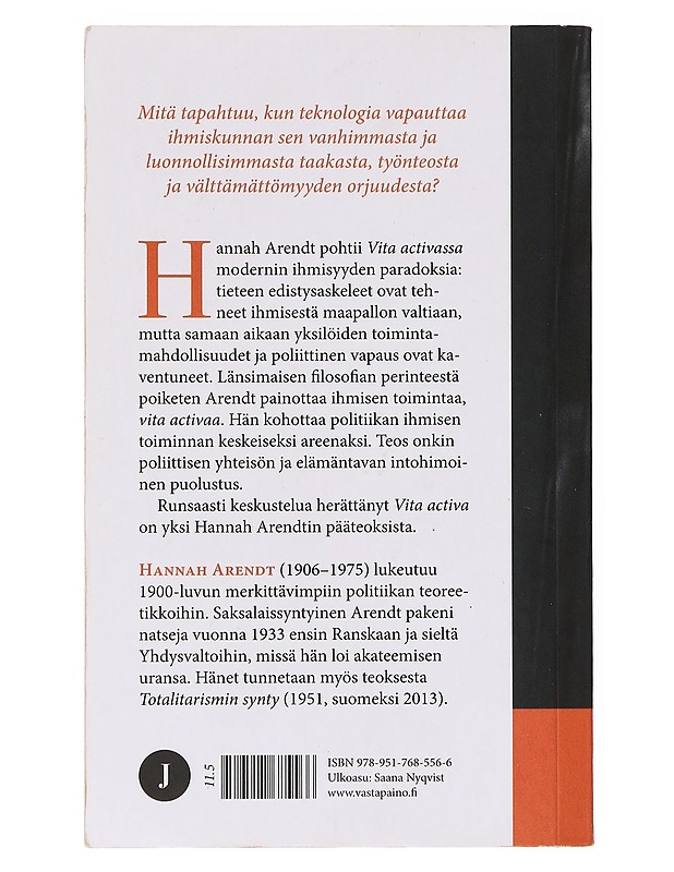 Vita activa - Arendt, Hannah - Historiakirjat - 10105632690 - 1