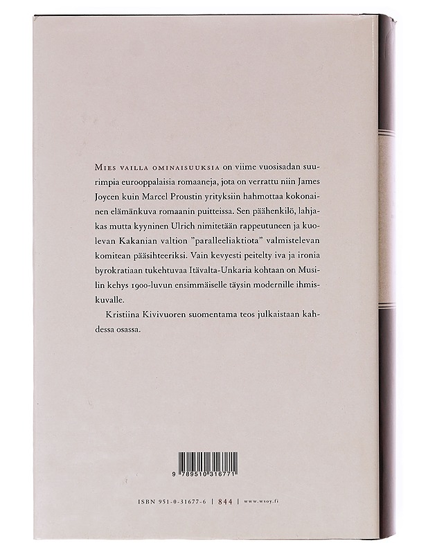 Mies vailla ominaisuuksia, osat 1-2 - Robert Musil - Kirja lahjaksi - 10105632757 - 2