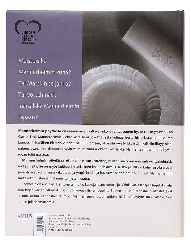 Mannerheimin pöydässä - Risto ja Ritva Lehmusoksa - Ruokakirjat - 10105632794 - 1
