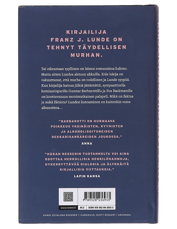 Kirjailijan viimeiset päivät / rikosromaani - Nesser, Håkan - Romaanit ja novellit - 10105633118 - 1