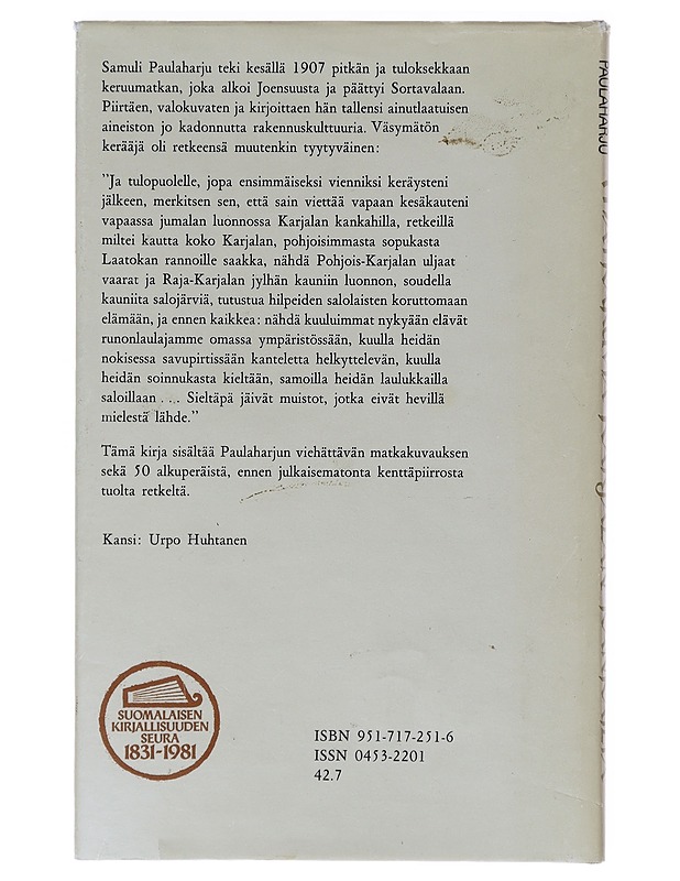 Matkakuvia Karjalan kankailta 1907 - Paulaharju, Samuli - Historiakirjat - 10105633117 - 1