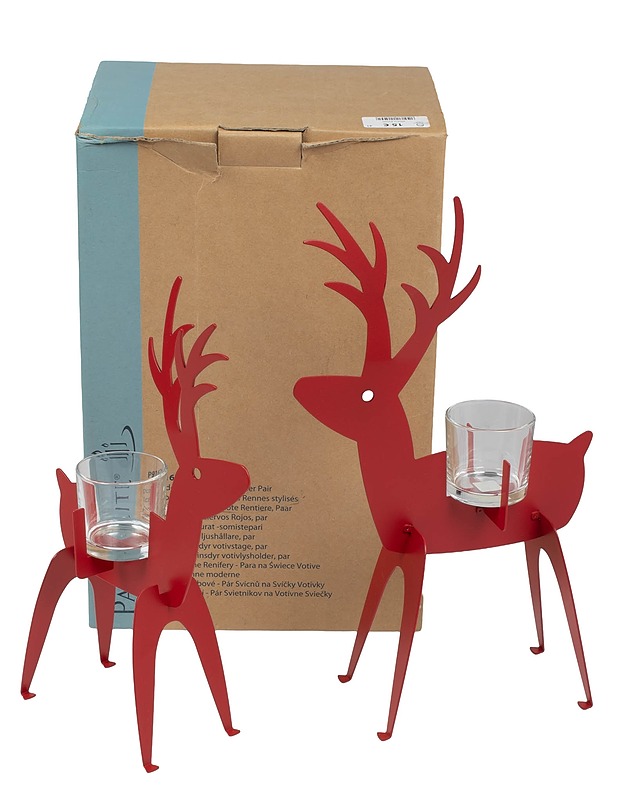 PARTYLITE Winter reindeer kynttilänjalkapari - Joulutuotteet - 10105633489 - 0
