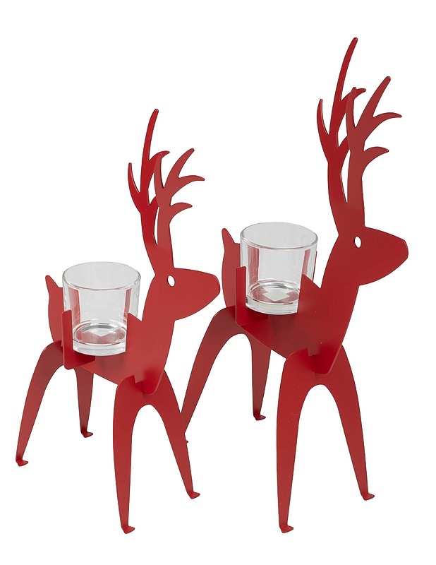 PARTYLITE Winter reindeer kynttilänjalkapari - Joulutuotteet - 10105633489 - 1