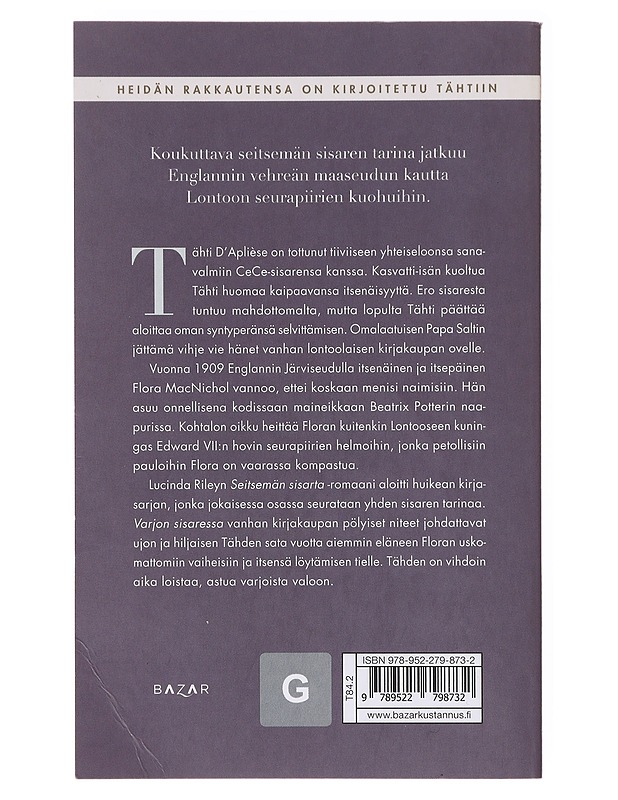 Varjon sisar : Tähden tarina - Riley, Lucinda - Romaanit ja novellit - 10105633546 - 1