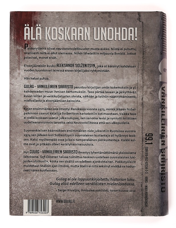 Gulag : Vankileirien saaristo - Solzenitsyn, Aleksandr - Elämäkerrat ja muistelmat - 10105633907 - 1