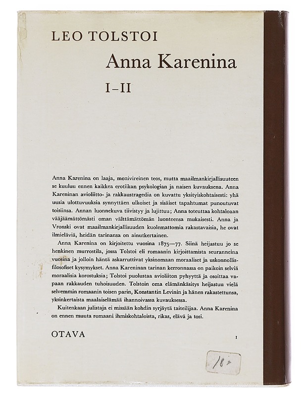 Anna Karenina I & II - Tolstoi, Leo - Elämäkerrat ja muistelmat - 10105633945 - 1