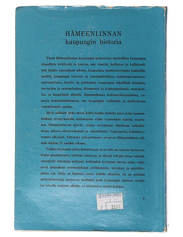 Hämeenlinnan kaupungin historia 1875-1944 - Historiakirjat - 10105634036 - 1