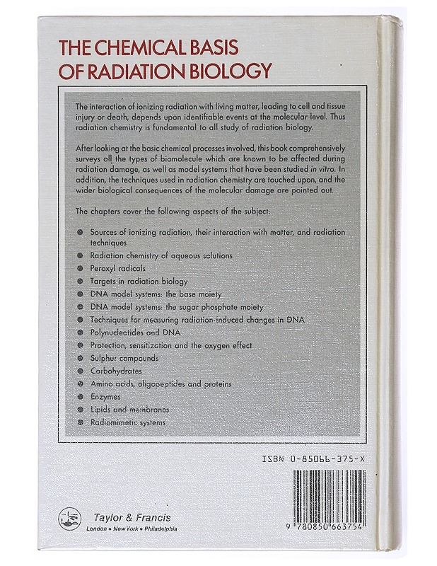 The Chemical Basis of Radiation Biology - C. von Sonntag  - Tietokirjat - 10105634037 - 1