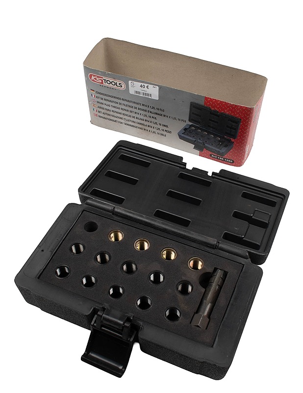 KS TOOLS M14 x 1,25 sytytystulppien kierteen korjaussarja - Muut urheiluvälineet ja vapaa-aika - 10105634546 - 0